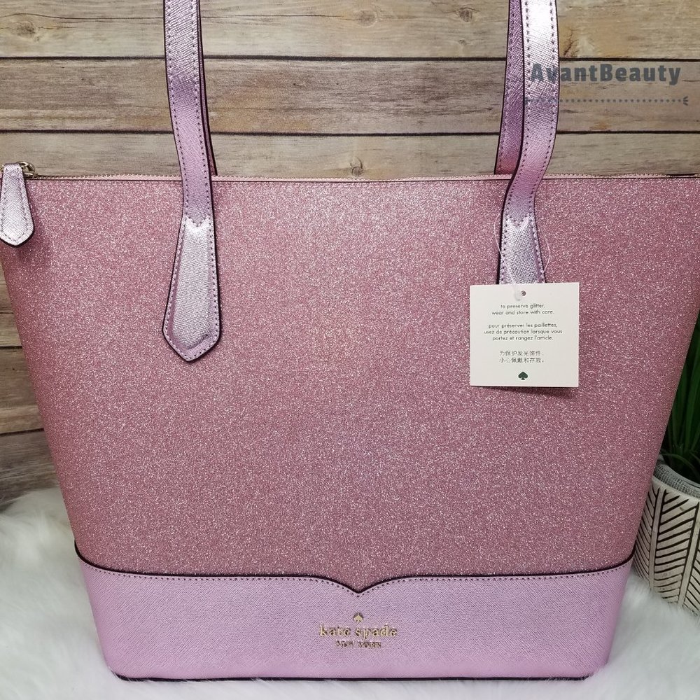 Kate Spade  Lola Glitter Tote Shoulder Rose Pink - Picture 2 of 14